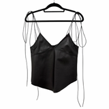 Peter Petror Black Leather Top Shoulder Tie Top