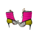 Christian Louboutin Sedah Neon Pink and Green Pumps