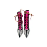 Christian Louboutin Sedah Neon Pink and Green Pumps