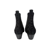Yves Saint Laurent Black Glitter Graphic Fur Star Boots