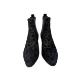 Yves Saint Laurent Black Glitter Graphic Fur Star Boots
