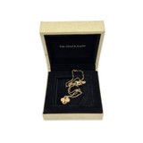 Van Cleep & Arpels 18k Gold Guiloche Clover Necklace