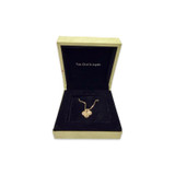 Van Cleep & Arpels 18k Gold Guiloche Clover Necklace