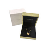 Van Cleep & Arpels 18k Gold Guiloche Clover Necklace