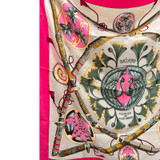 Hermes "Princes Du Soleil Levant" Hot Pink Scarf