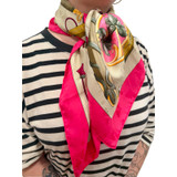 Hermes "Princes Du Soleil Levant" Hot Pink Scarf