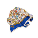 Hermes "Pierres d'Orient et d' Occident" Blue, White, Gold Scarf