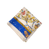 Hermes "Pierres d'Orient et d' Occident" Blue, White, Gold Scarf