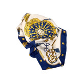 Hermes "Les Cles" Navy, White, Gold Scarf