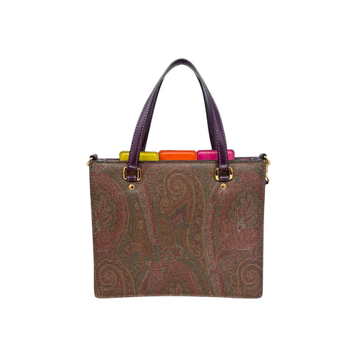 Etro Brown Purple Paisley Folder Purse
