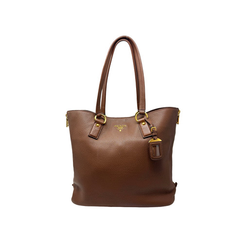 Prada Brown Vitello Daino Leather Tote