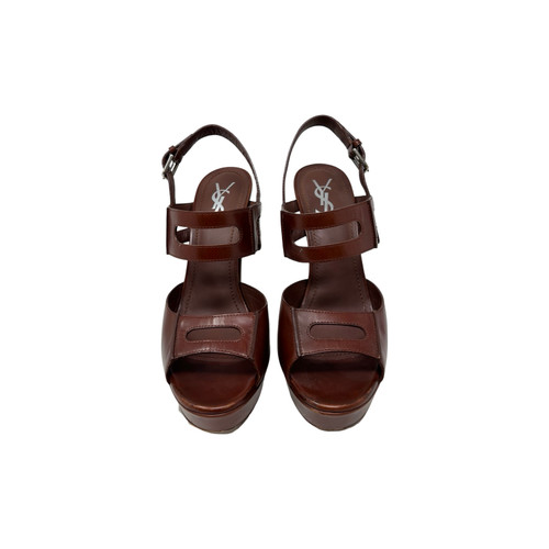Yves Saint Laurent Brown Sandal Pumps