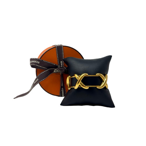 Hermes Criss Cross Cuff Black & Gold