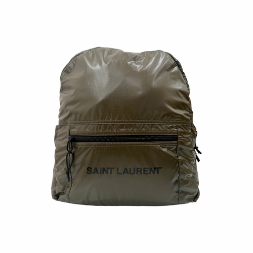 Saint Laurent Green Nuxx Logo - Print Nylon Backpack