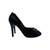 Chanel Black and Blue Captoe Camellia Pump