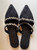 Private Listing  The White Company Black Suede Rhinestone Mules
