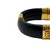 Loewe Black Leather Bangle with Gold Anagram Logo