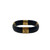 Loewe Black Leather Bangle with Gold Anagram Logo