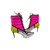 Christian Louboutin Sedah Neon Pink and Green Pumps