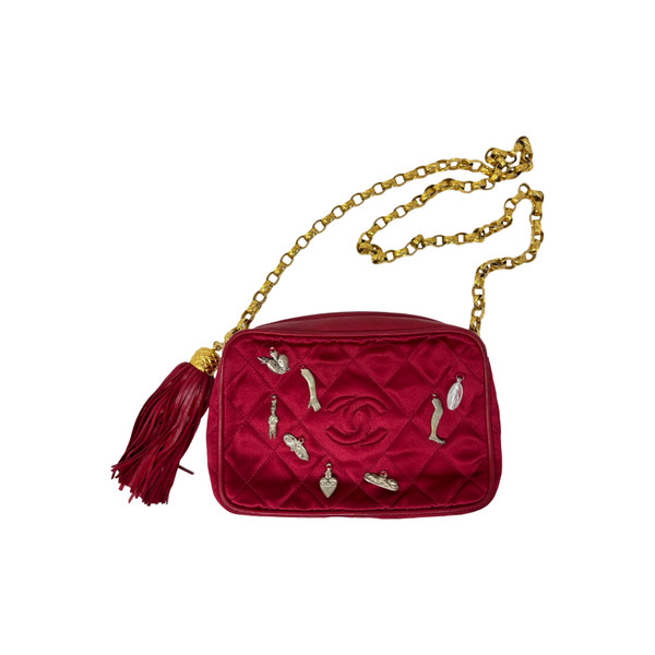 Chanel Raspberry Red Quilted Shoulder Bag