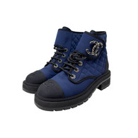 Chanel Navy Quilted Bootie