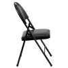 2 Pk. TYCOON Series Ultra-Premium Triple Braced Black Vinyl Metal Folding Chair with Easy-Carry Handle