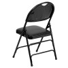 2 Pk. TYCOON Series Ultra-Premium Triple Braced Black Vinyl Metal Folding Chair with Easy-Carry Handle