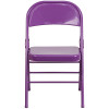2 Pk. TYCOON COLORBURST Series Impulsive Purple Triple Braced & Double Hinged Metal Folding Chair