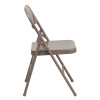 2 Pk. TYCOON Series Triple Braced & Double Hinged Beige Metal Folding Chair