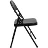 2 Pk. TYCOON Series Triple Braced & Double Hinged Black Metal Folding Chair