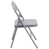 2 Pk. TYCOON Series Triple Braced & Double Hinged Gray Metal Folding Chair