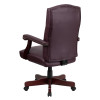 Martha Washington Burgundy Leather Executive Swivel Office Chair with Arms