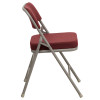 TYCOON Series Premium Curved Triple Braced & Double Hinged Burgundy Fabric Metal Folding Chair