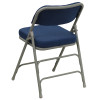 TYCOON Series Premium Curved Triple Braced & Double Hinged Navy Fabric Metal Folding Chair