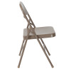TYCOON Series Double Braced Beige Metal Folding Chair