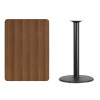 30'' x 42'' Rectangular Walnut Laminate Table Top with 24'' Round Bar Height Table Base