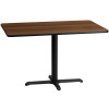 30'' x 48'' Rectangular Walnut Laminate Table Top with 22'' x 30'' Table Height Base