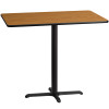 30'' x 48'' Rectangular Natural Laminate Table Top with 22'' x 30'' Bar Height Table Base