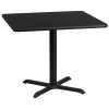 36'' Square Black Laminate Table Top with 30'' x 30'' Table Height Base