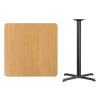 36'' Square Natural Laminate Table Top with 30'' x 30'' Bar Height Table Base