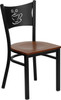 TYCOON Series Black Coffee Back Metal Restaurant Chair - Cherry Wood Seat
