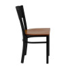 TYCOON Series Black Circle Back Metal Restaurant Chair - Cherry Wood Seat