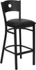 TYCOON Series Black Circle Back Metal Restaurant Barstool - Black Vinyl Seat