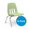 9000 Series 10" Classroom Chair, Green Apple Bucket, Chrome Frame, Preschool - 4 Pack