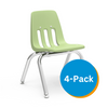 9000 Series 12" Classroom Chair, Green Apple Bucket, Chrome Frame, Preschool - 1st Grade - Set of 4 Chairs