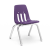 9000 Series 12" Classroom Chair, Purple Iris Bucket, Chrome Frame, Preschool - 1st Grade - Set of 4 Chairs