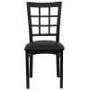 TYCOON Series Black Window Back Metal Restaurant Chair - Black Vinyl Seat