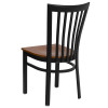 TYCOON Series Black School House Back Metal Restaurant Chair - Cherry Wood Seat