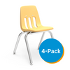 9000 Series 14" Classroom Chair, Squash Bucket, Chrome Frame, Kindergarten - 2nd Grade - Set of 4 Chairs