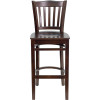 TYCOON Series Vertical Slat Back Walnut Wood Restaurant Barstool